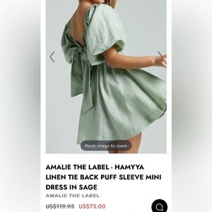 (NWT) Amalie the Label Sage Babydoll Puffy Dress